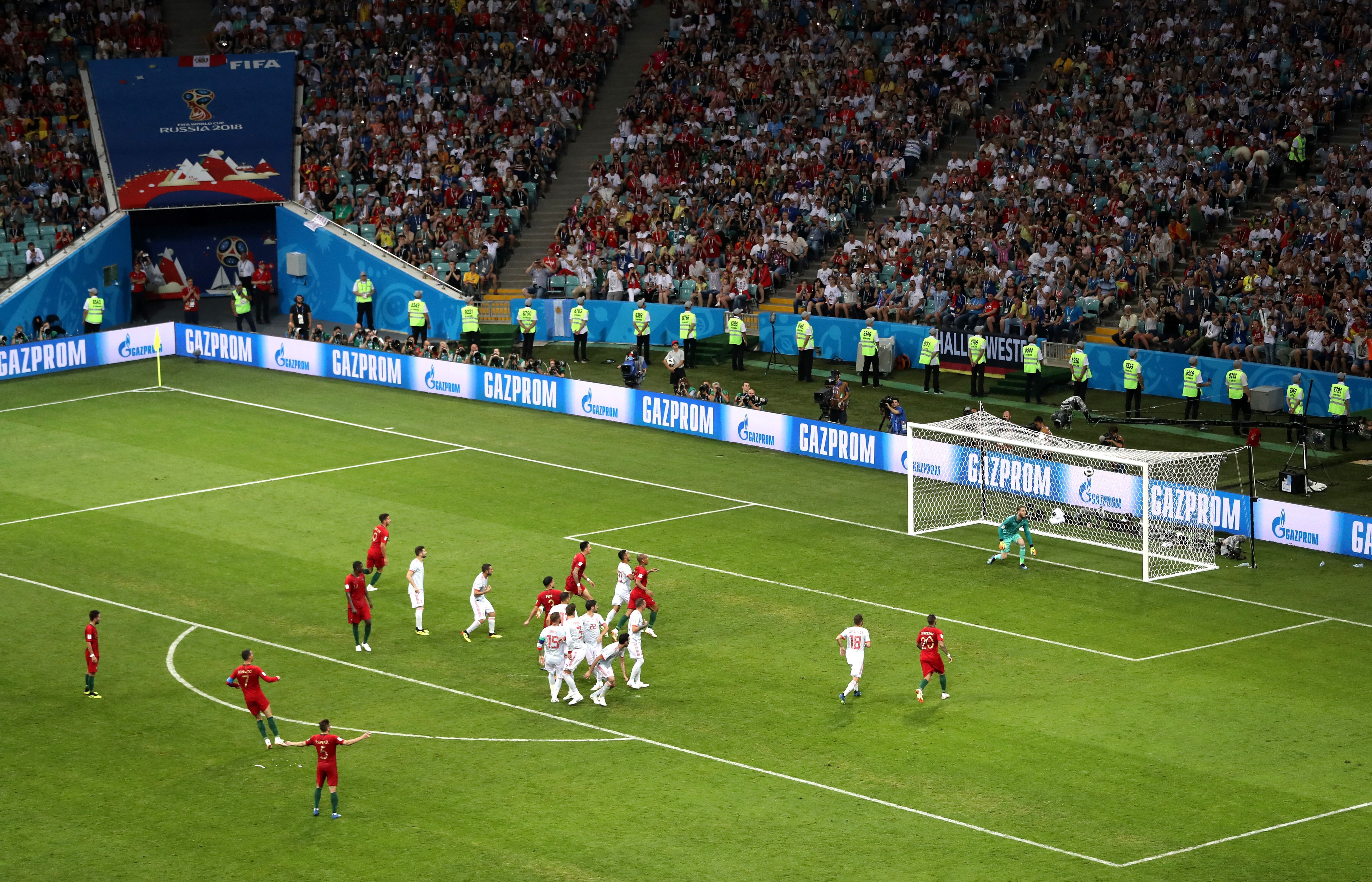 Cristiano Ronaldo's free-kick against Spain