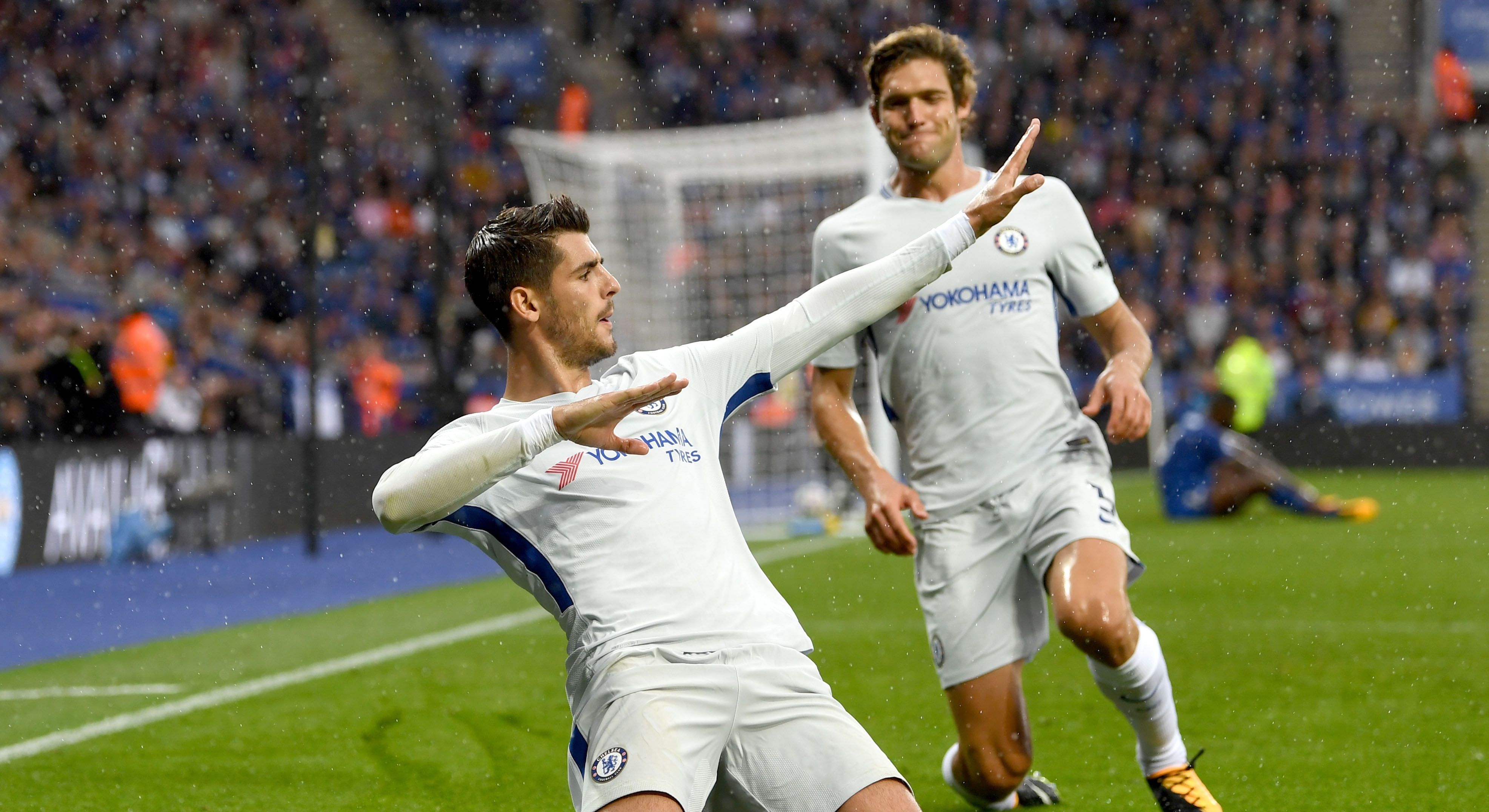 Alvaro Morata Chelsea Leicester City