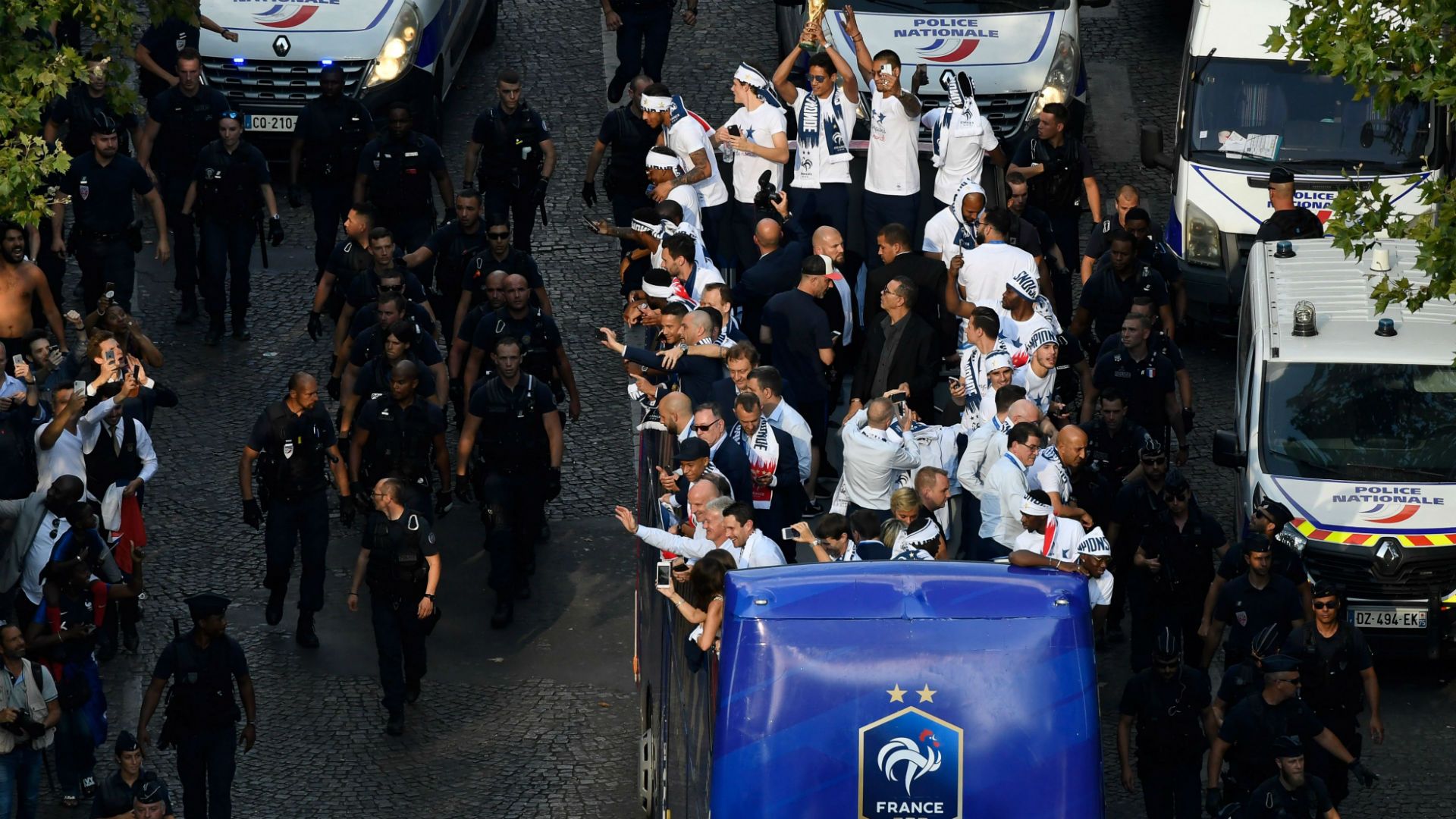 French team Champs Elysées Paris France 16072018