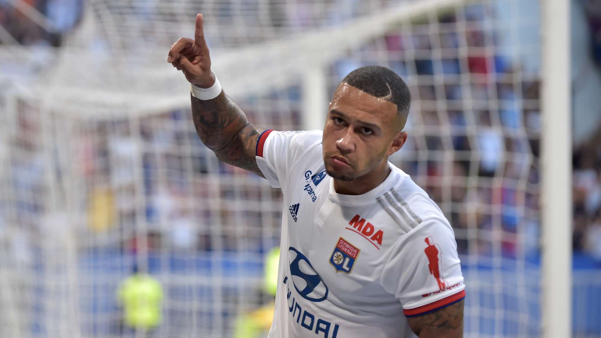 Memphis Depay (OL) buteur face aux Girondins (1-1), 4ème journée de Ligue 1, le 31 août 2019