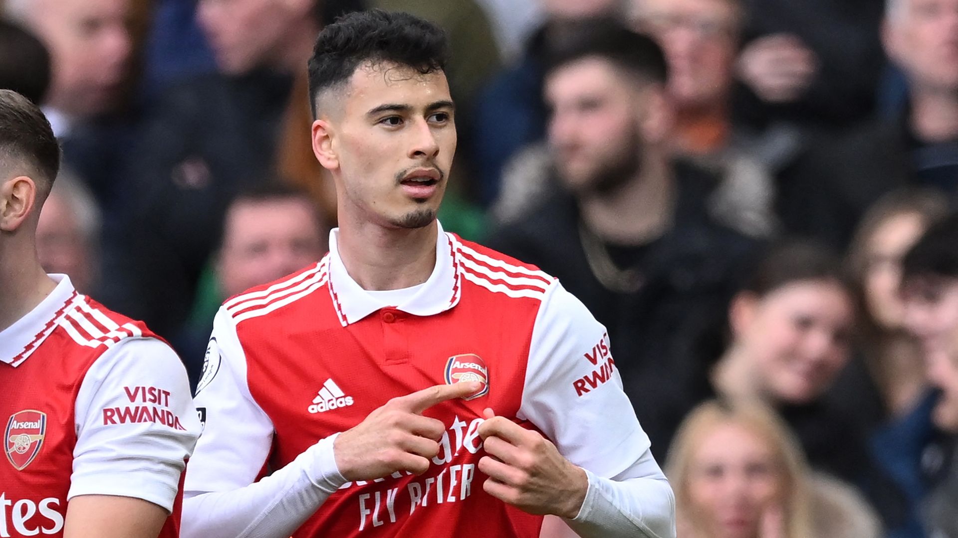 Gabriel Martinelli crest Arsenal Crystal Palace Premier League 2022-23