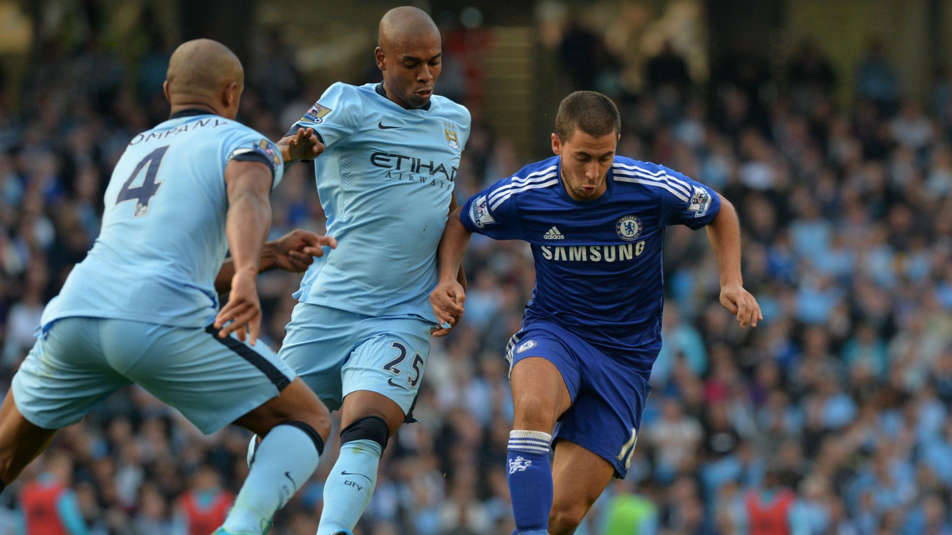 Eden Hazard Vicent Kompany Manchester City Chelsea 21092014