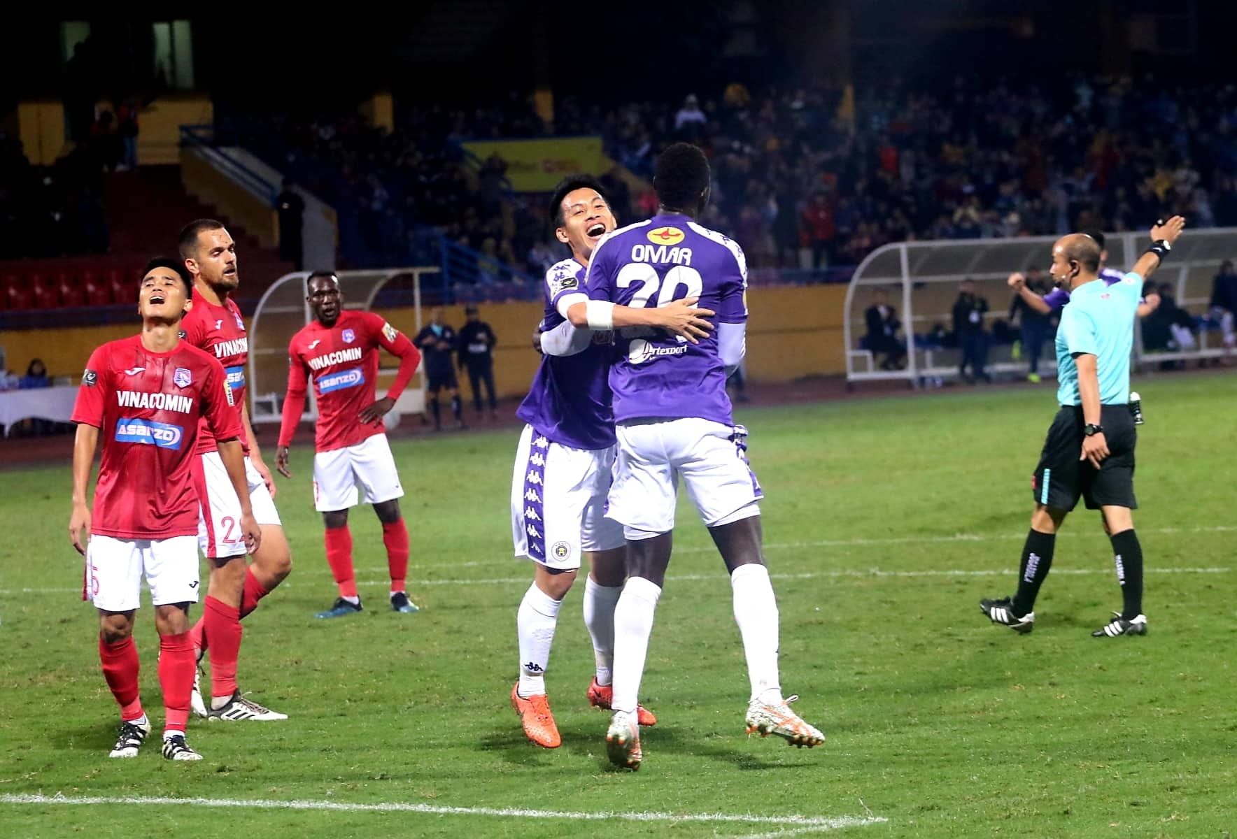 Pape Omar Faye Ha Noi vs Than Quang Ninh V.League 2019