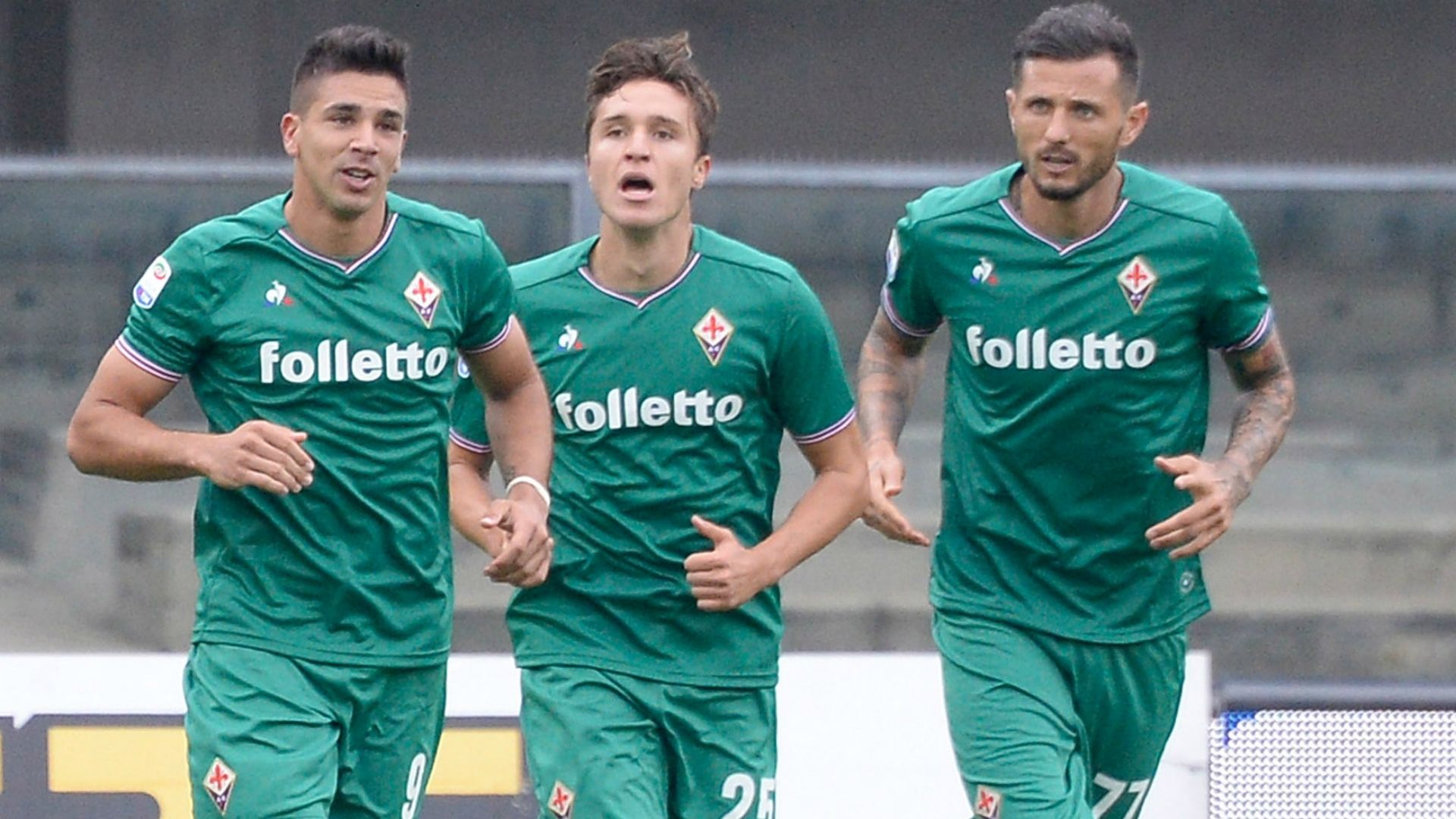 Fiorentina celebrating Chievo Fiorentina Serie A