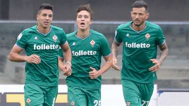 Fiorentina celebrating Chievo Fiorentina Serie A
