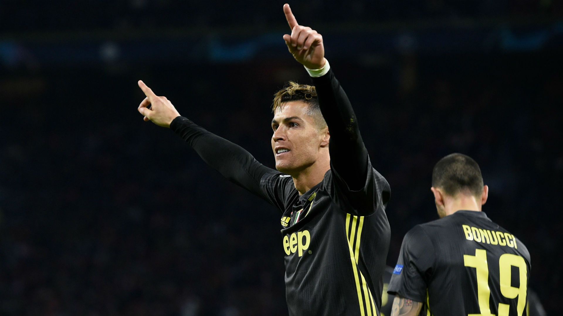 Cristiano Ronaldo celebrating Ajax Juventus Champions League