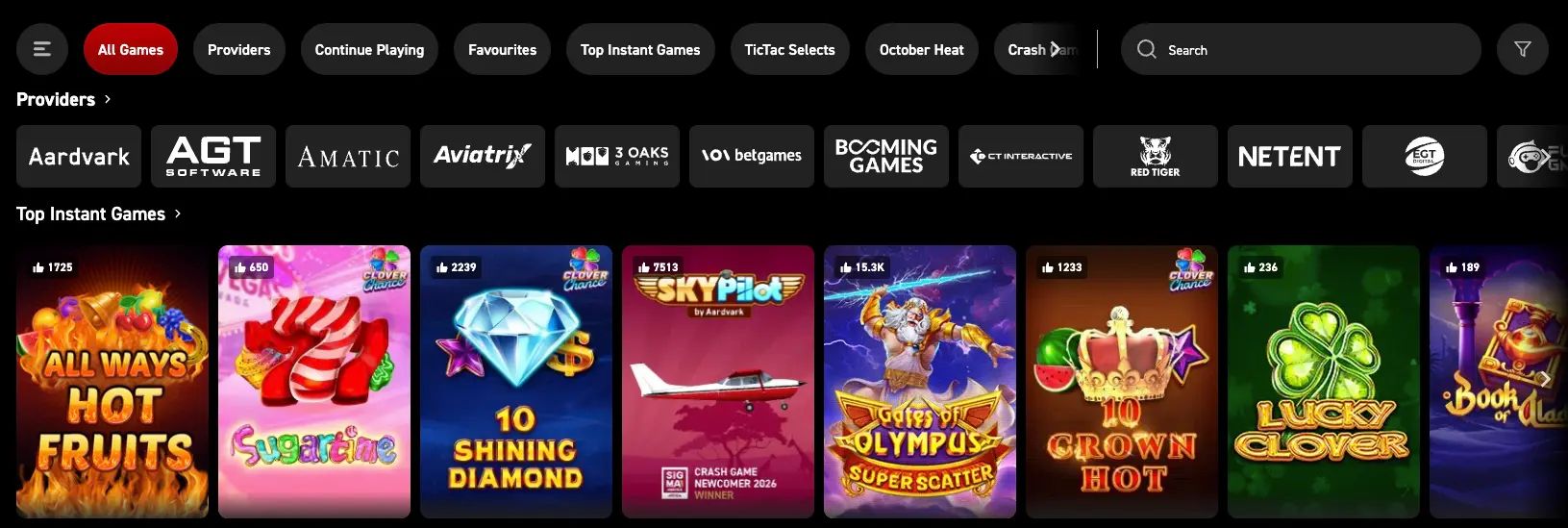 TicTac Bets Games