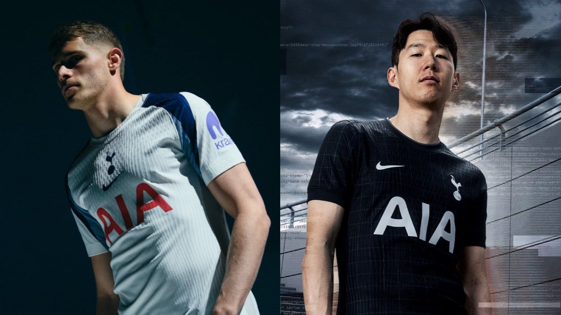 Tottenham home and away kits 2025-26