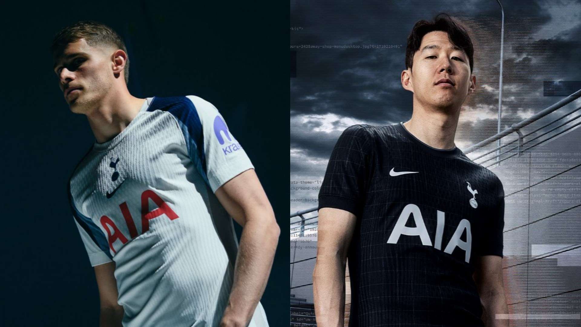 Tottenham home and away kits 2025-26