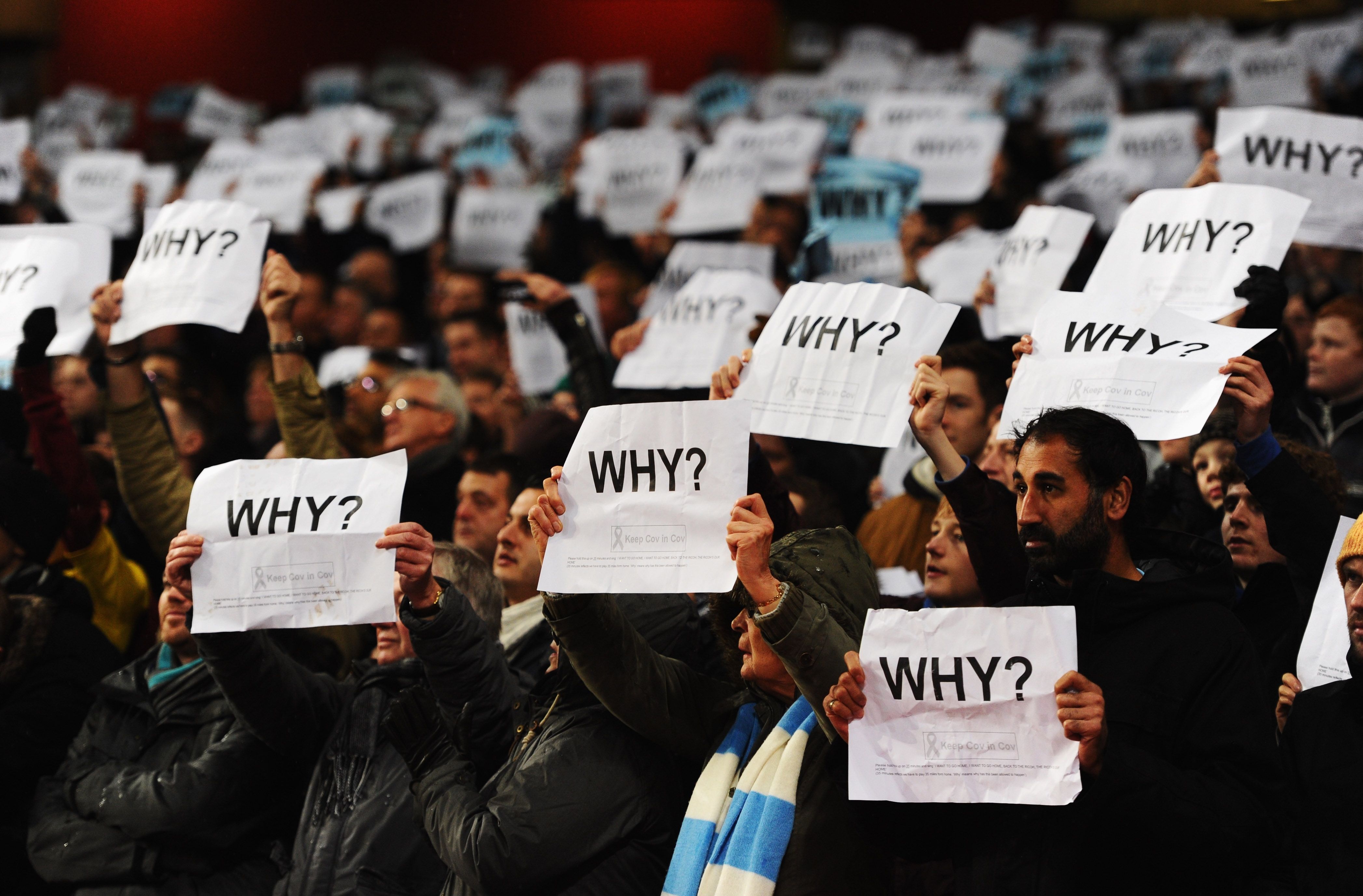 Coventry City fans protest earlier this season