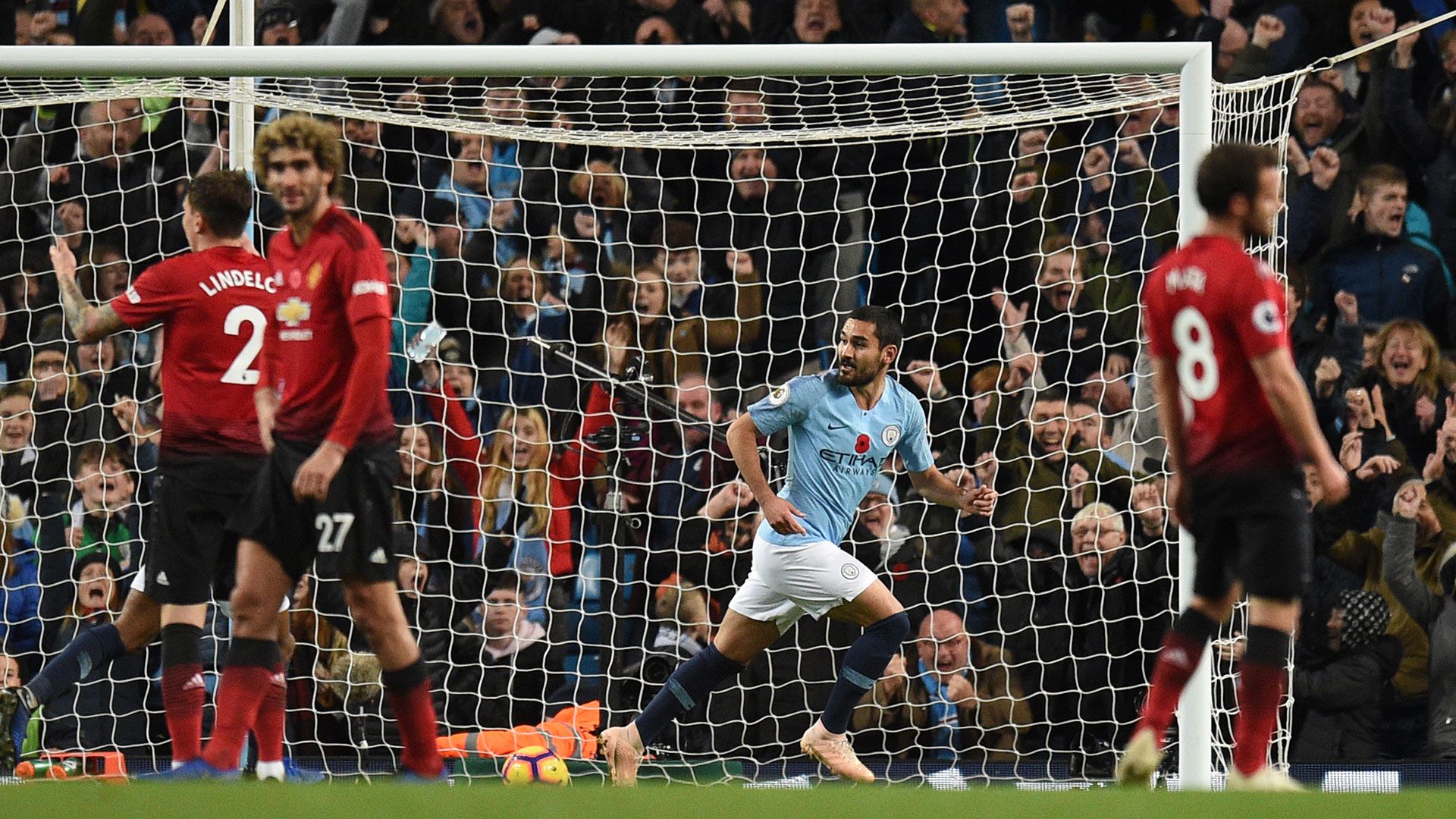 Ilkay Gundogan Manchester City Manchester United Goal Celebratinon 2018