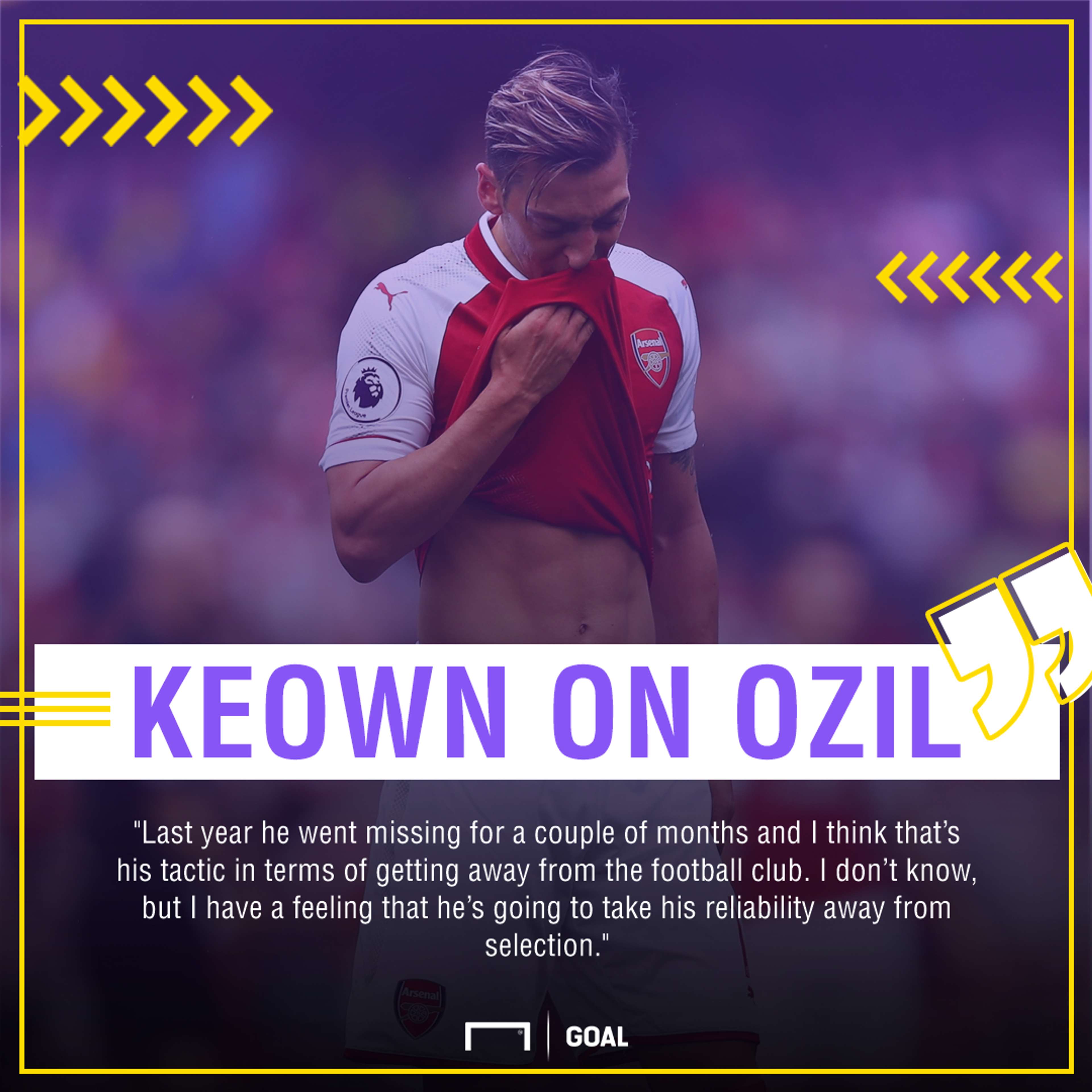 Martin Keown Mesut Ozil Arsenal wants out