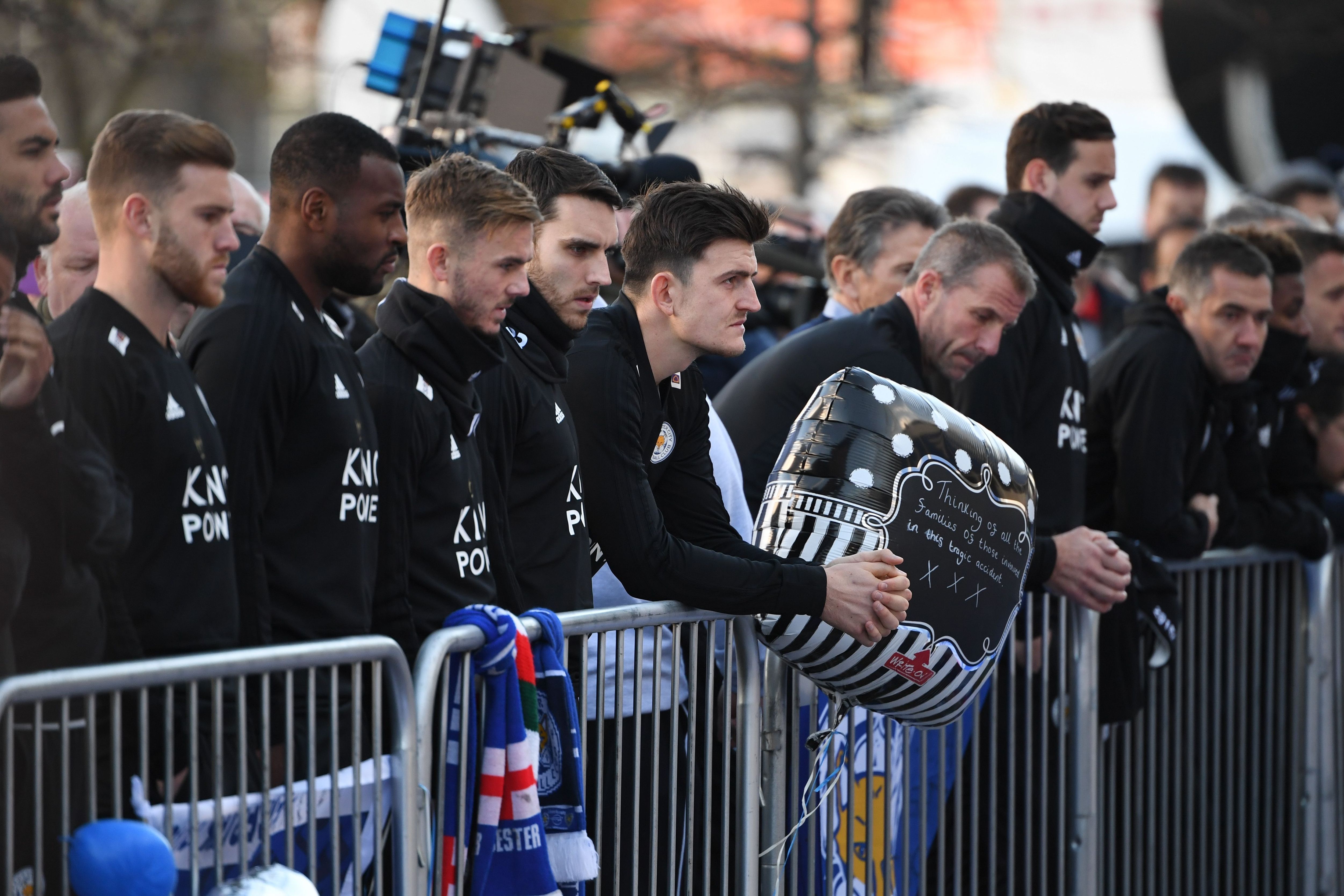 Leicester first team players pay tribute to club president