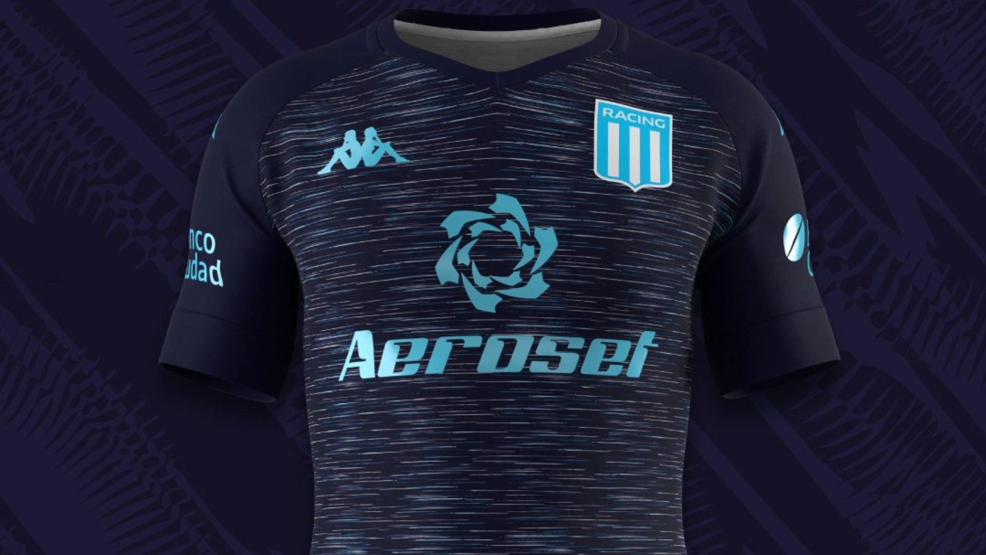 Remera de visita Racing para la temporada 2021-2022