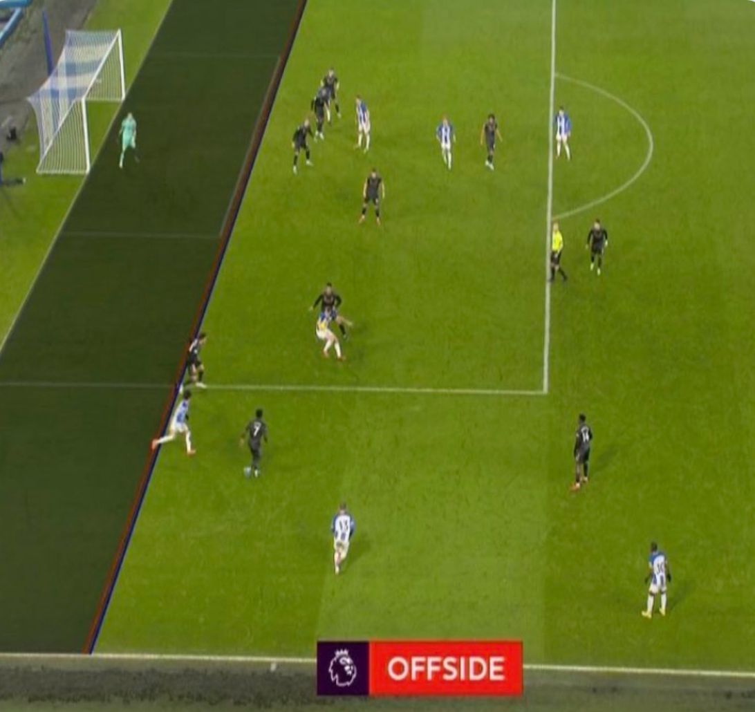 Brighton offside screenshot Arsenal