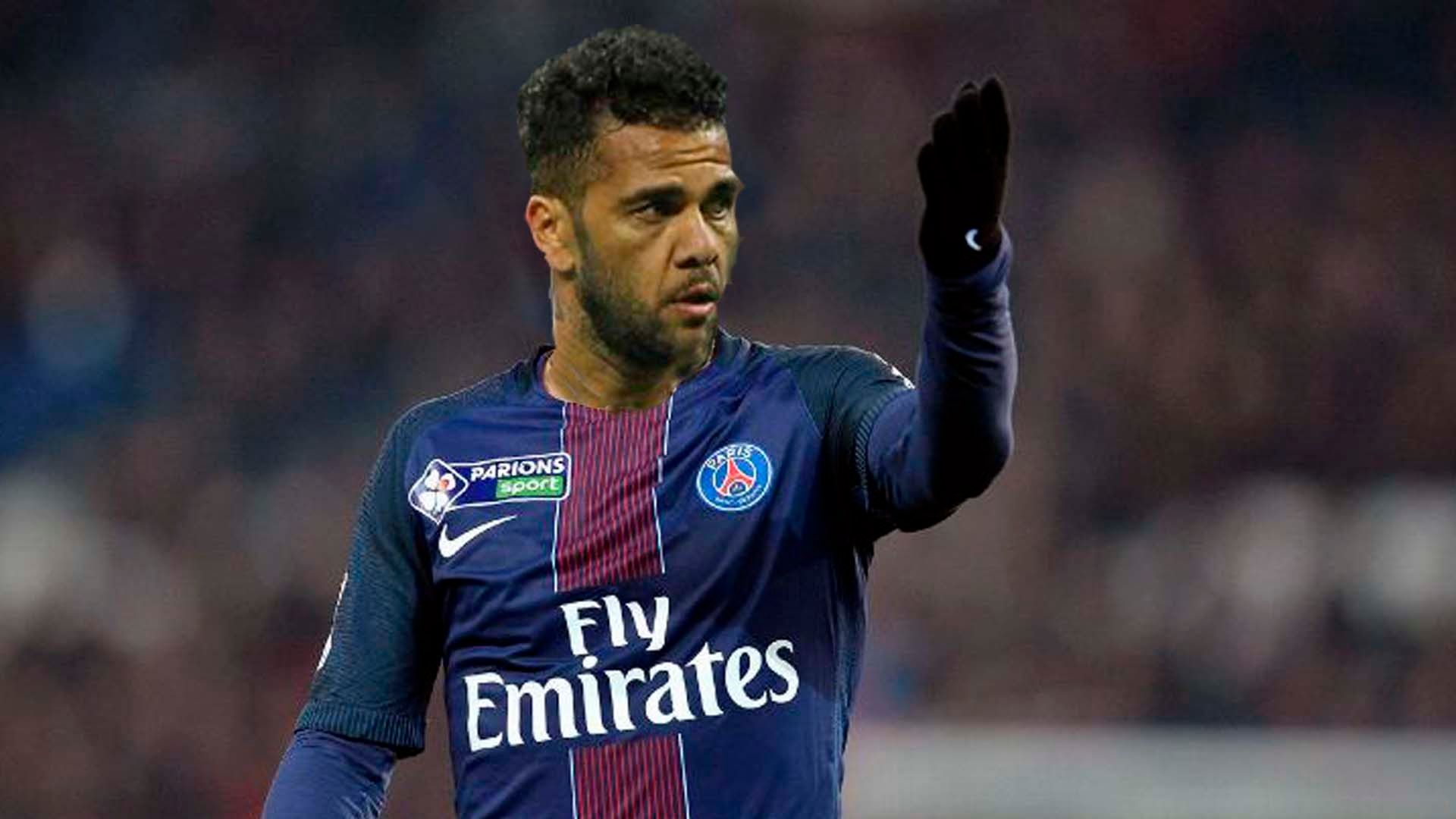 Arte sobre foto de Dani Alves PSG