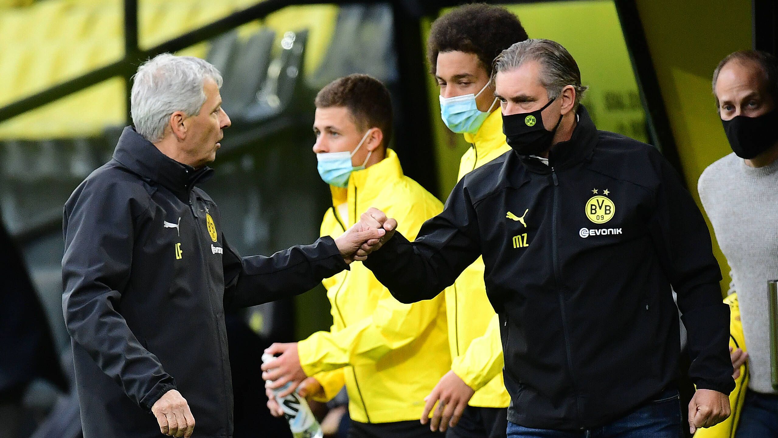 GERMANY ONLY Michael Zorc Lucien Favre BVB