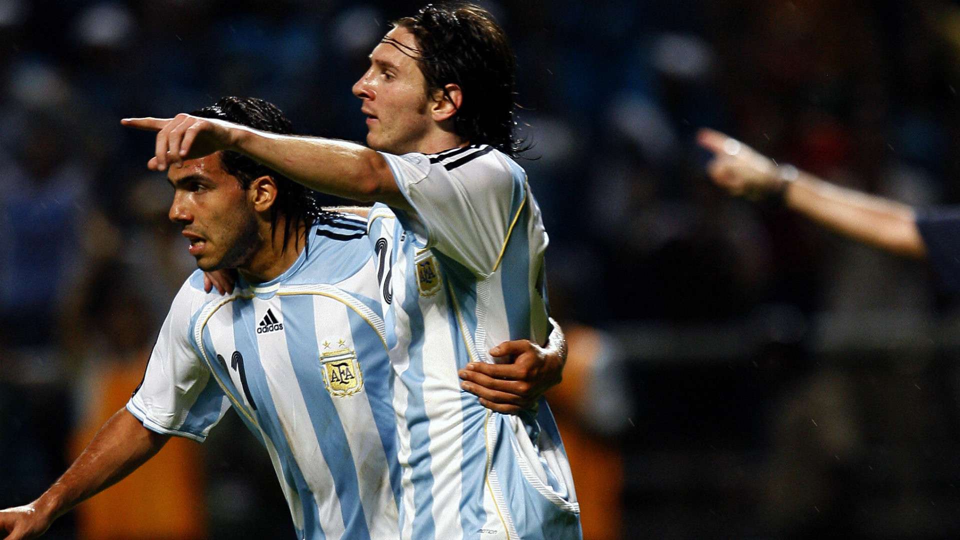 Carlos Tevez Lionel Messi Argentina Peru Copa America 08072007
