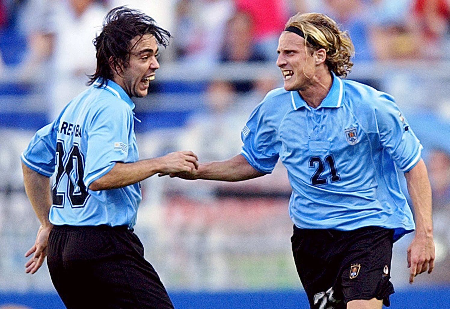 Diego Forlan Alvaro Recoba Uruguay Senegal 2002 FIFA World Cup
