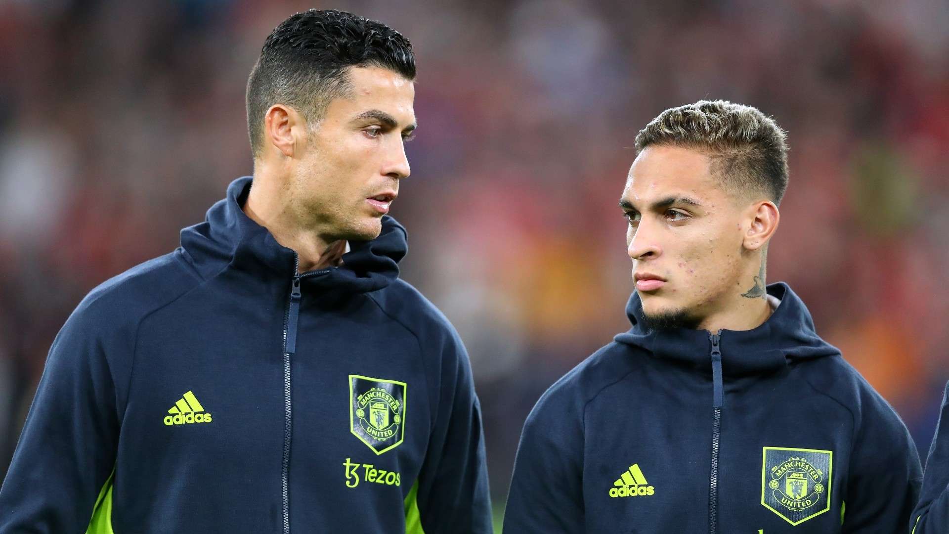 Cristiano Ronaldo Antony pre-game Manchester United 2022-23