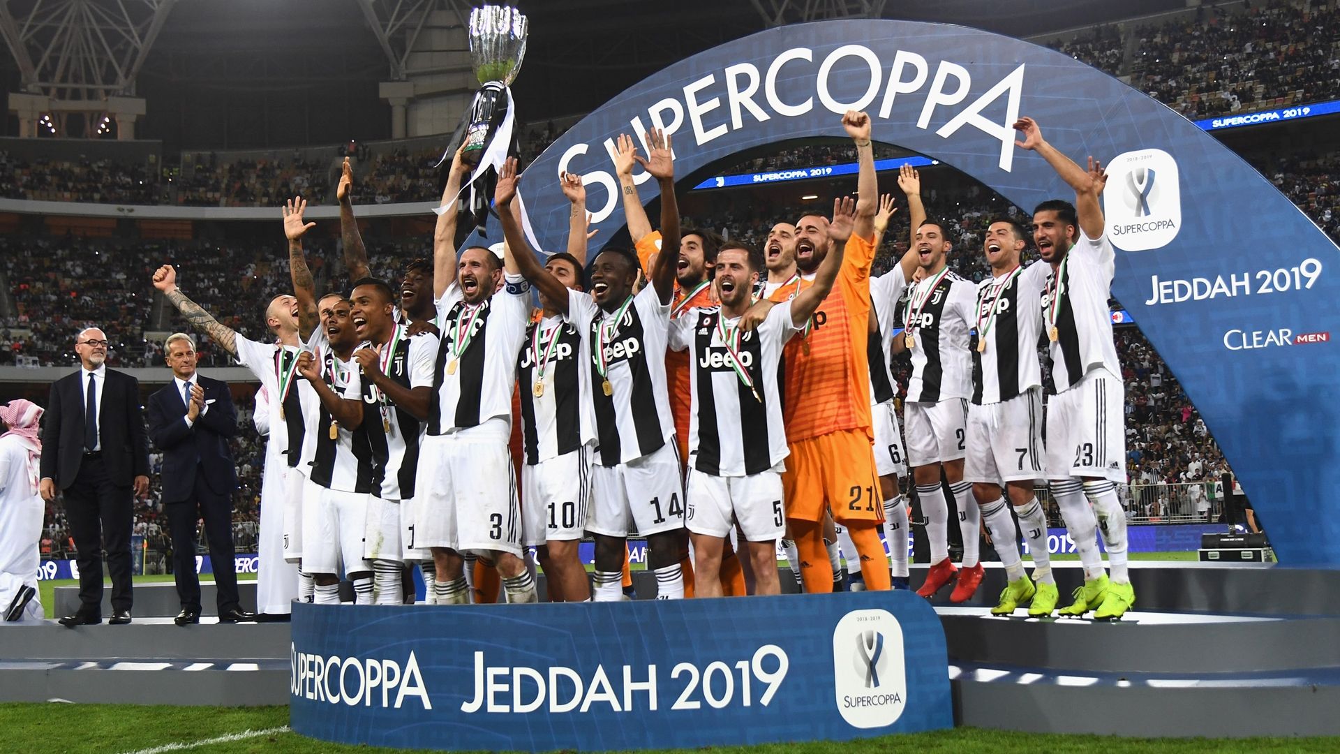 Juventus celebrating Supercoppa