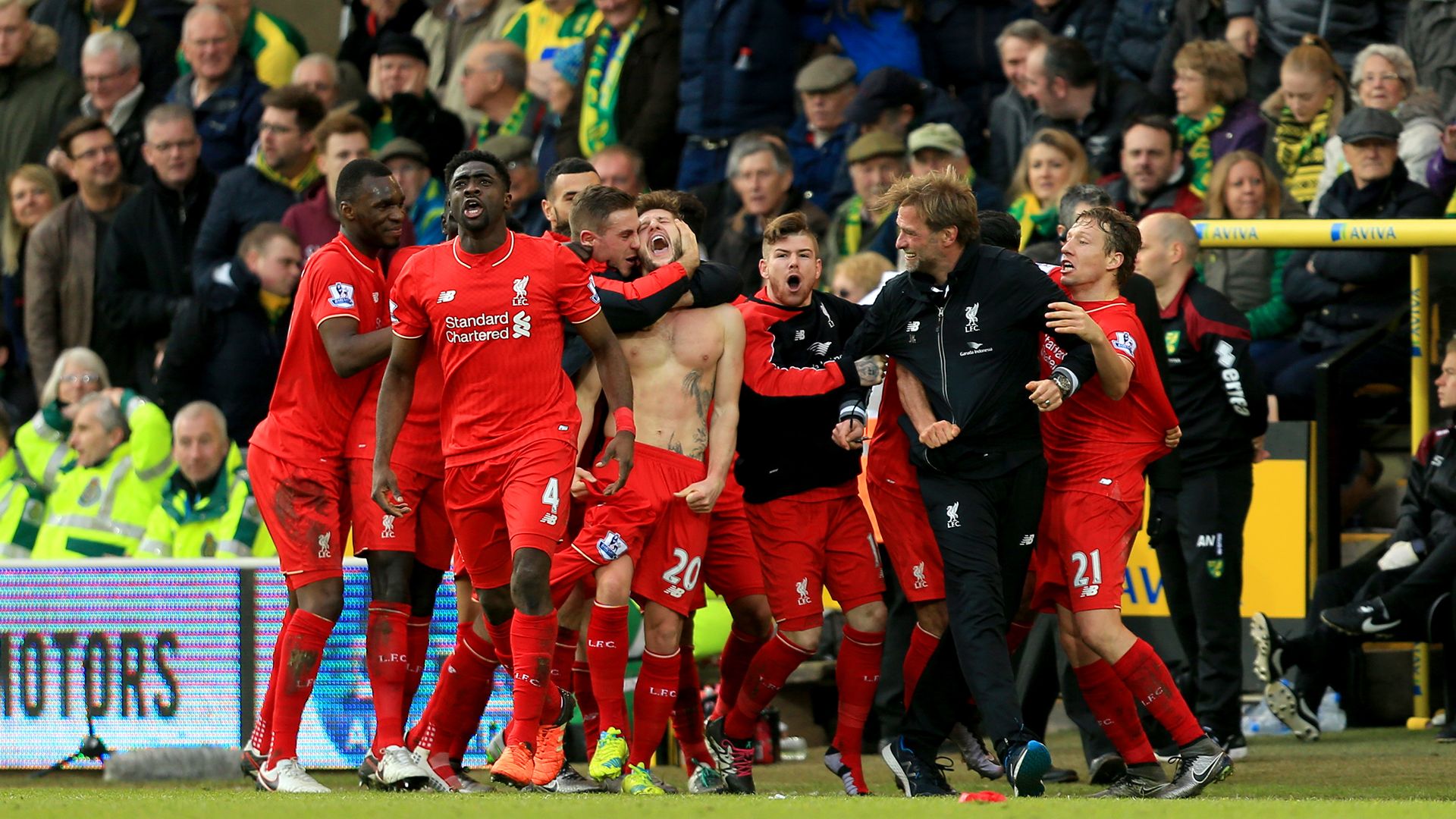 Liverpool Norwich City 2015-16 Premier League