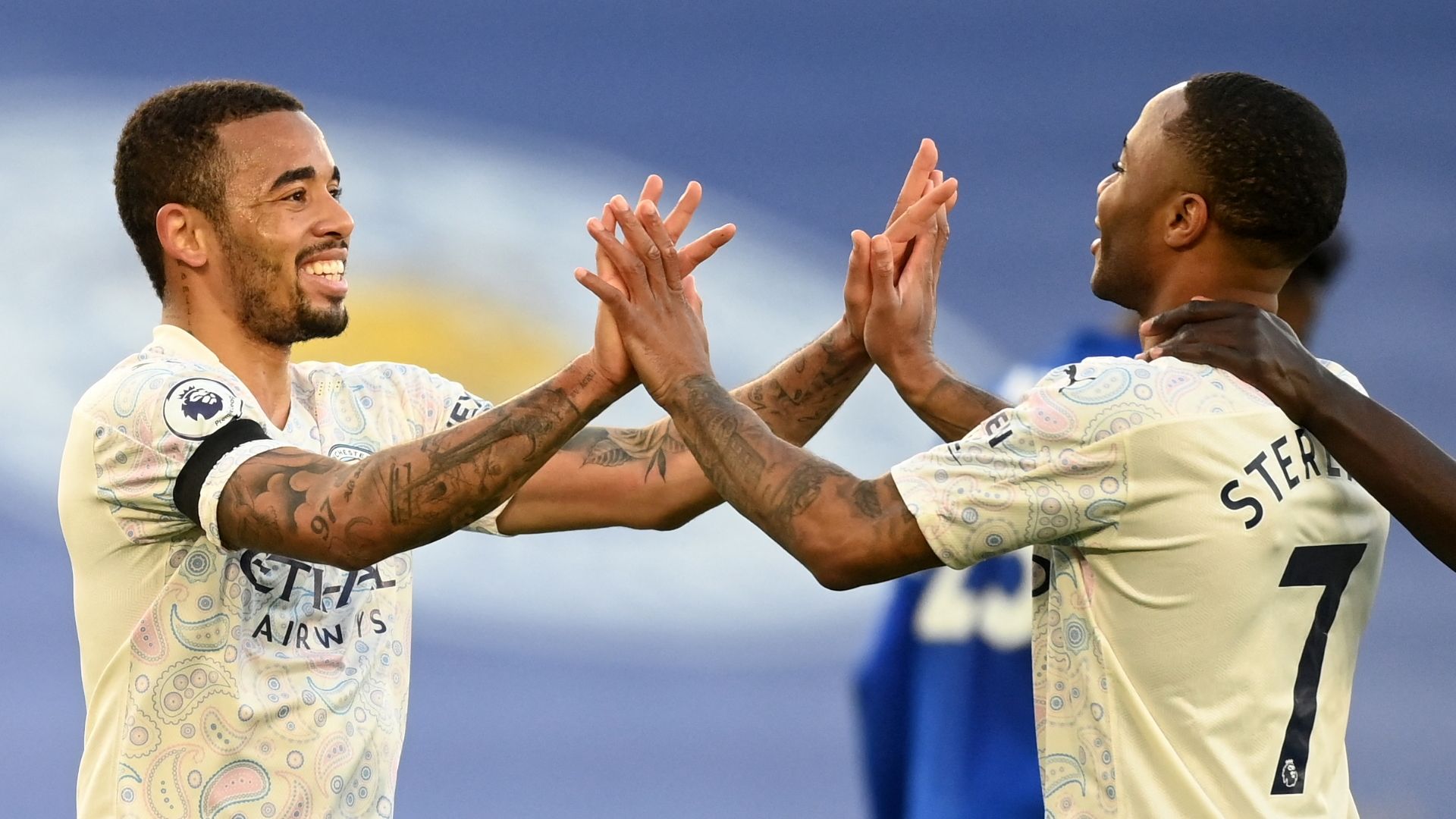 Gabriel Jesus, Raheem Sterling, Leicester vs Man City 2020-21