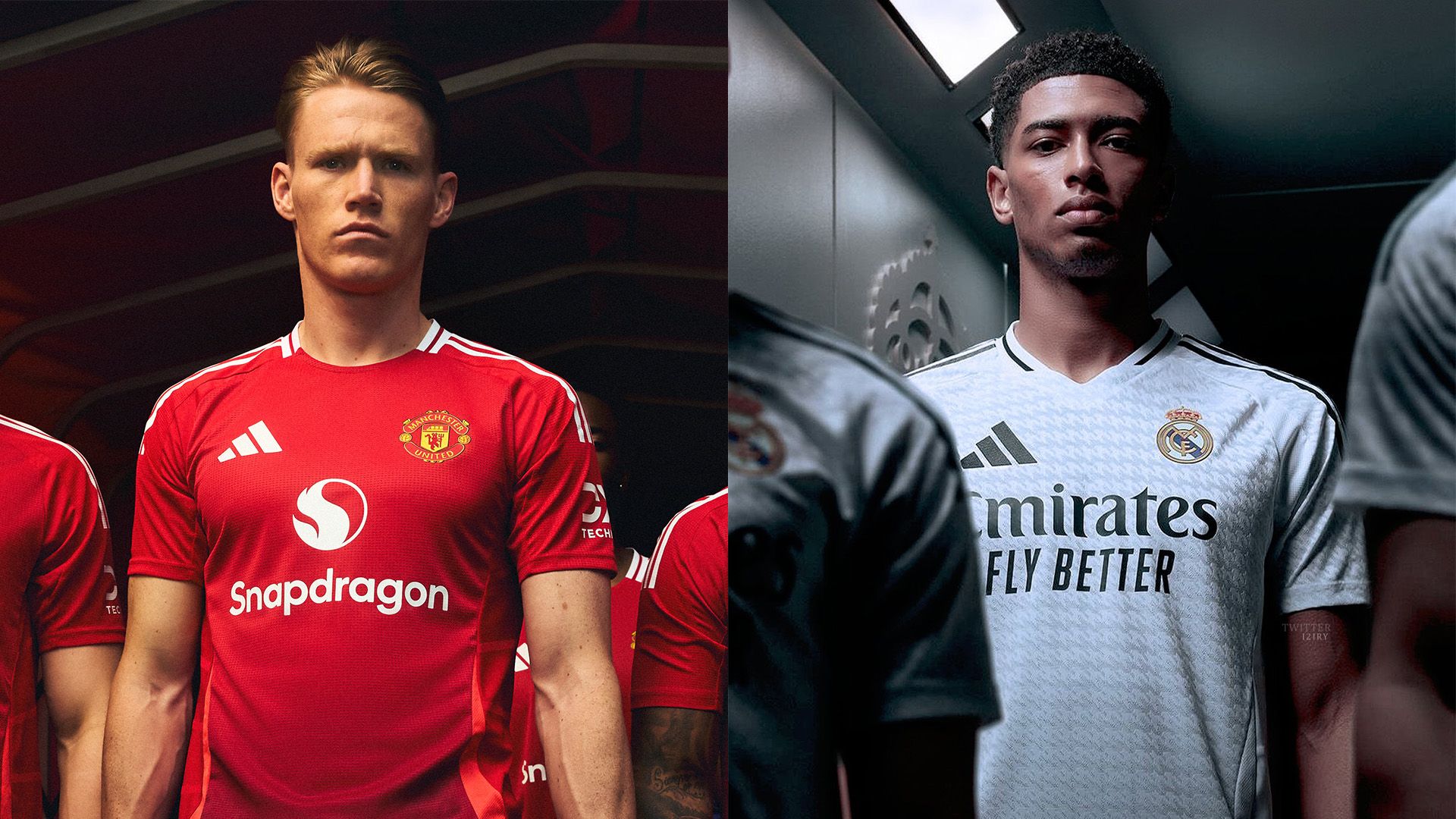 Manchester Utd / Real Madrid 2024-25 kits 