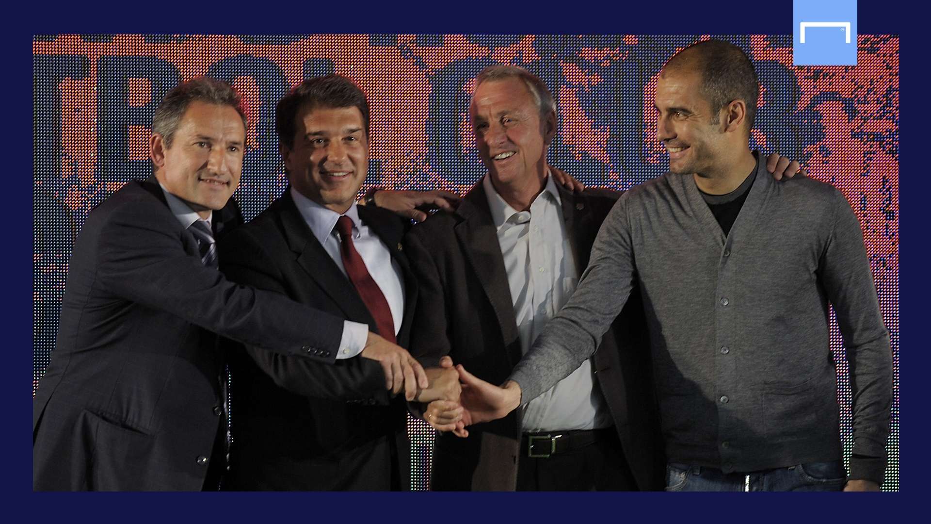 Joan Laporta Johan Cruyff Pep Guardiola Barcelona GFX