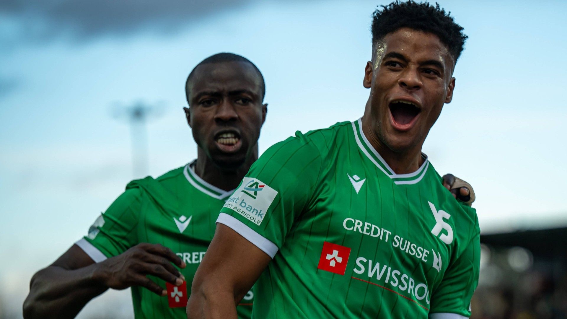 FC Mohamed Tijani ( 2, Yverdon-Sport FC) and Kevin Carlos ( 11, Yverdon-Sport FC)