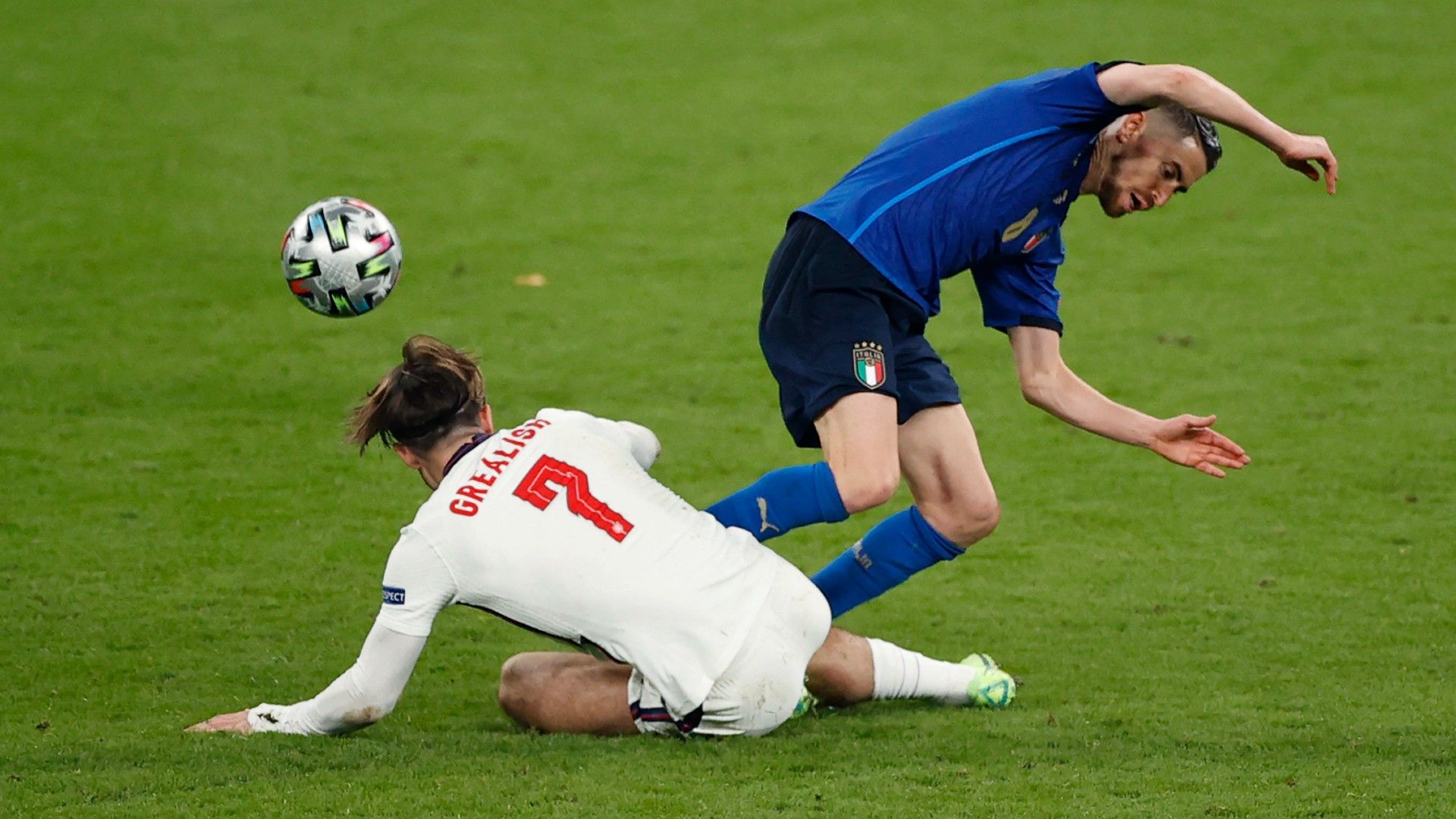 Jorginho Jack Grealish Italy vs England Euro 2020 final