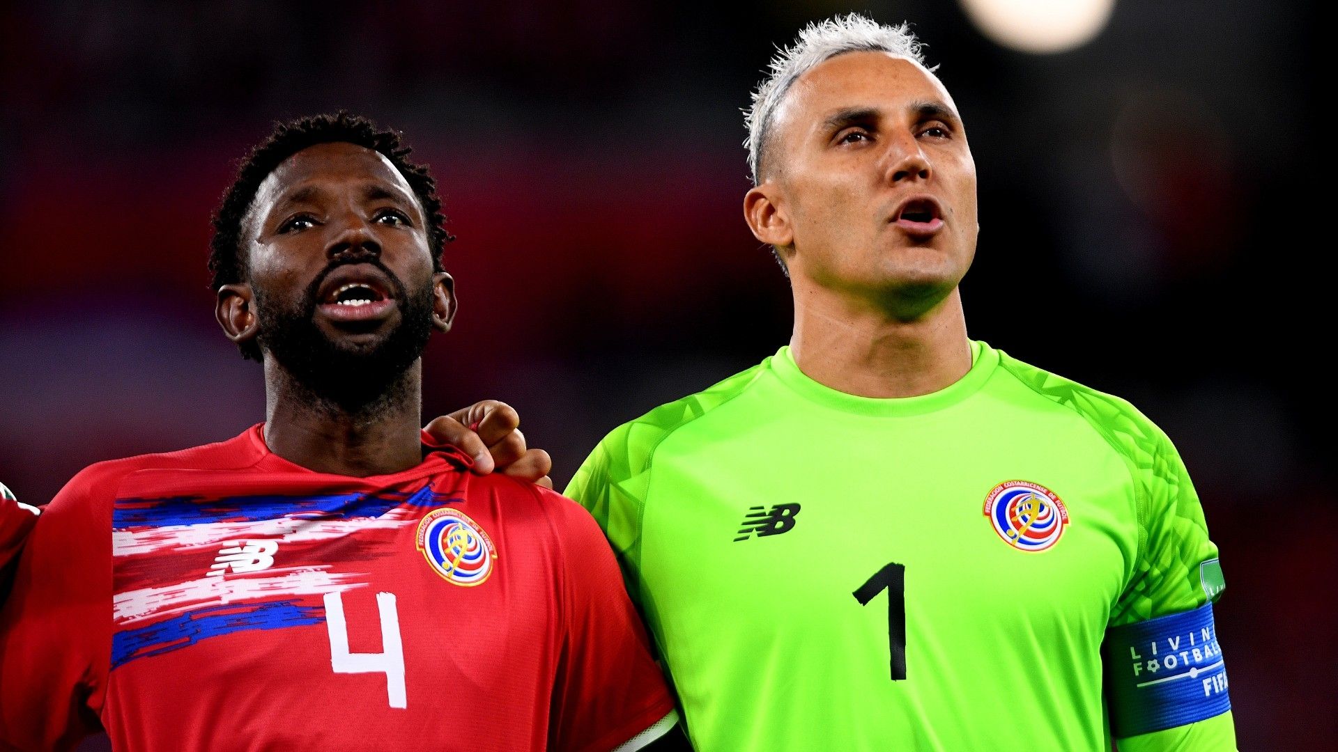 Keysher Fuller and Keylor Navas of Costa Rica