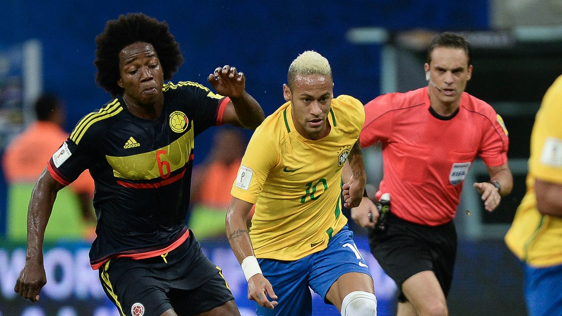 Neymar Carlos Sanchez Brazil Colombia Eliminatorias 2018 06092016