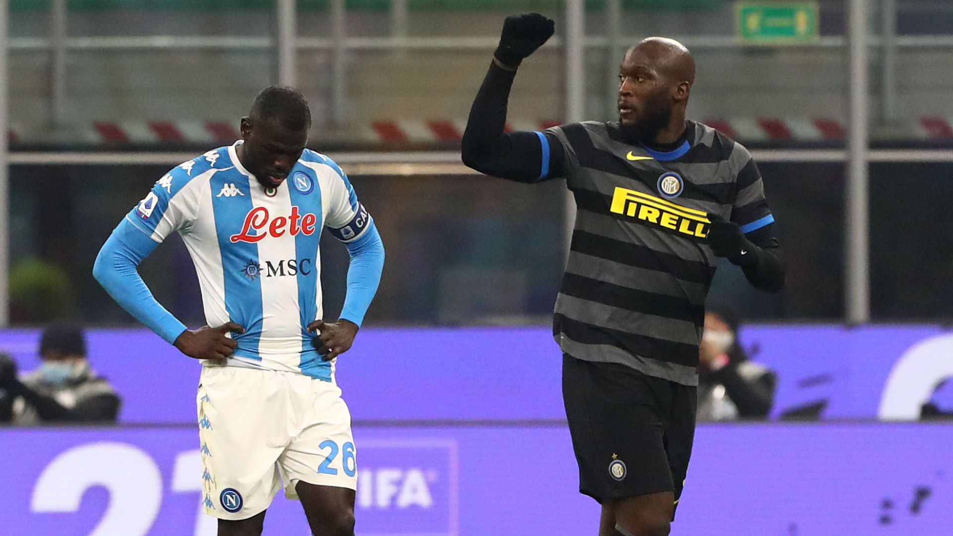 Lukaku celebrating Inter Napoli