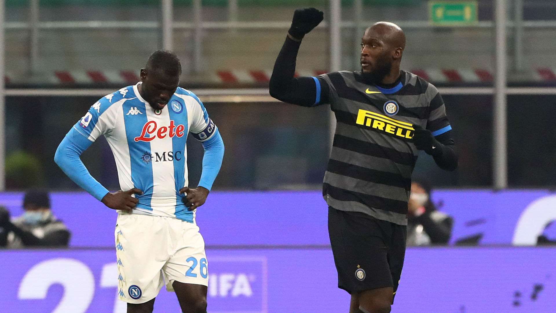 Lukaku celebrating Inter Napoli