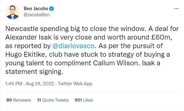 Isak tweet Ben Jacobs