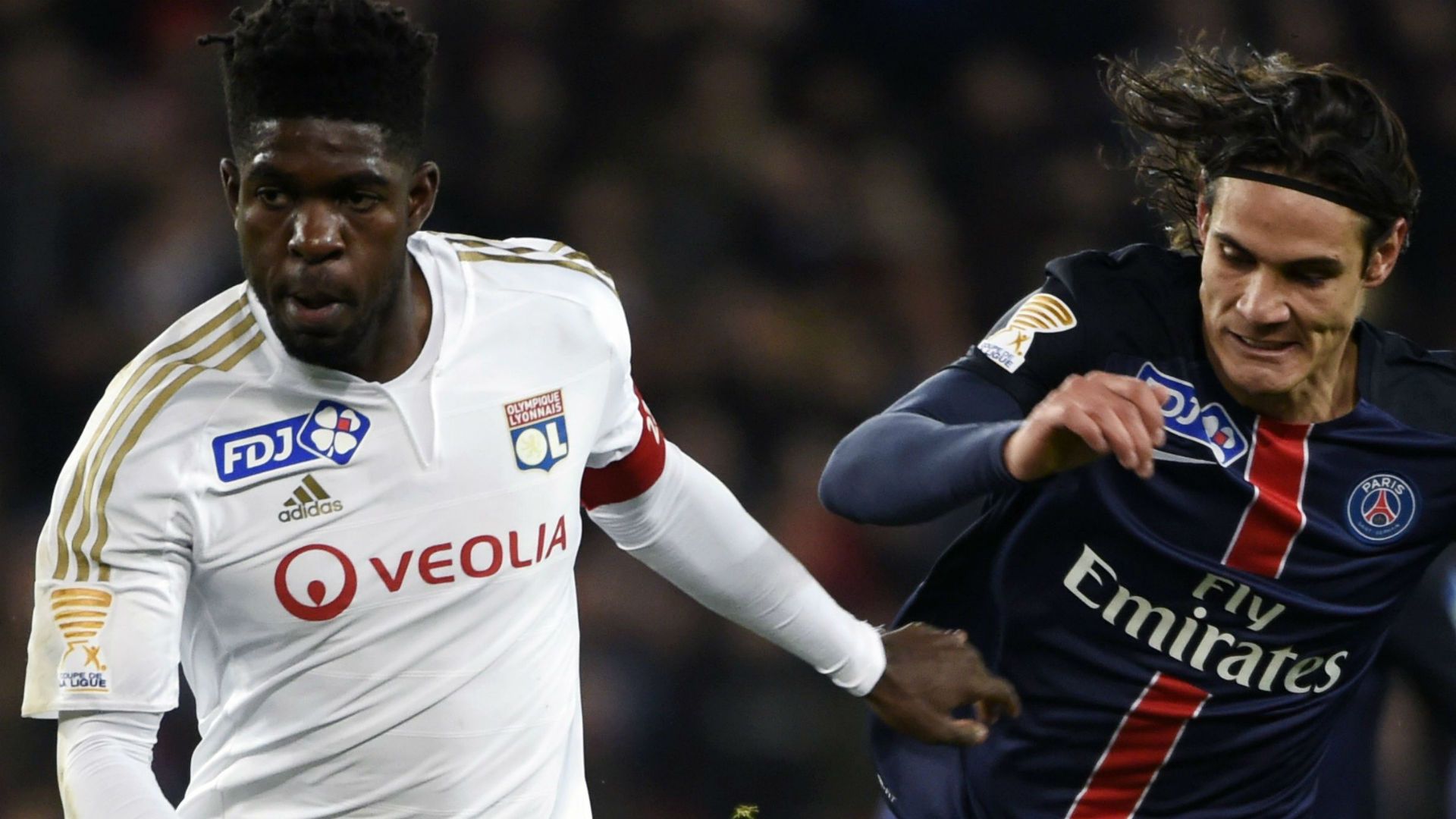 Arnold Mvuemba Edinson Cavani PSG Lyon Coupe de la Ligue 13012016