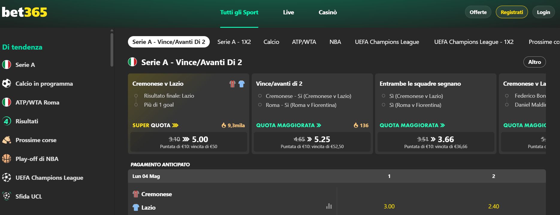 bet365 scommesse