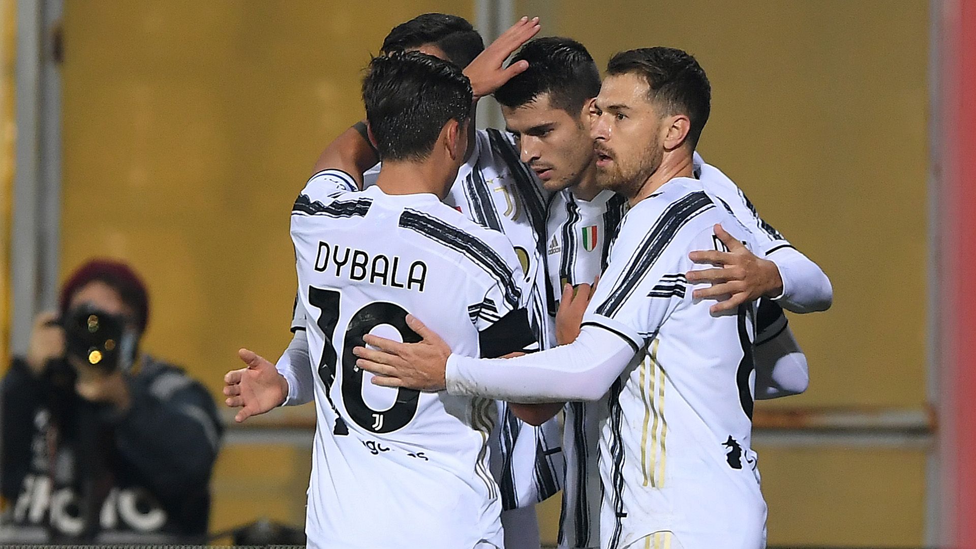 Alvaro Morata celebrating Juventus 2020-21