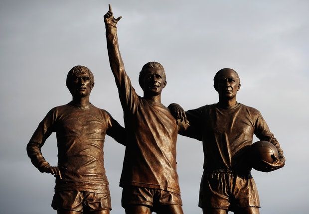 Manchester United's Denis Law, Bobby Charlton and George Best