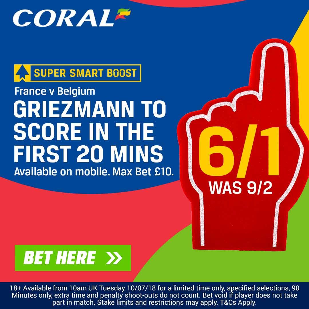 Coral World Cup offer - Griezmann 6/1