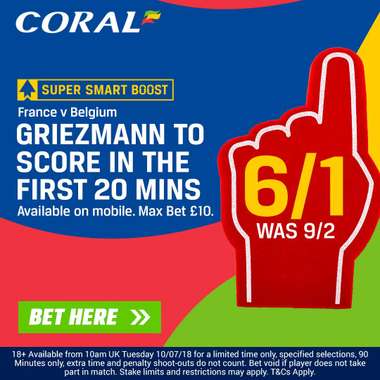 Coral World Cup offer - Griezmann 6/1