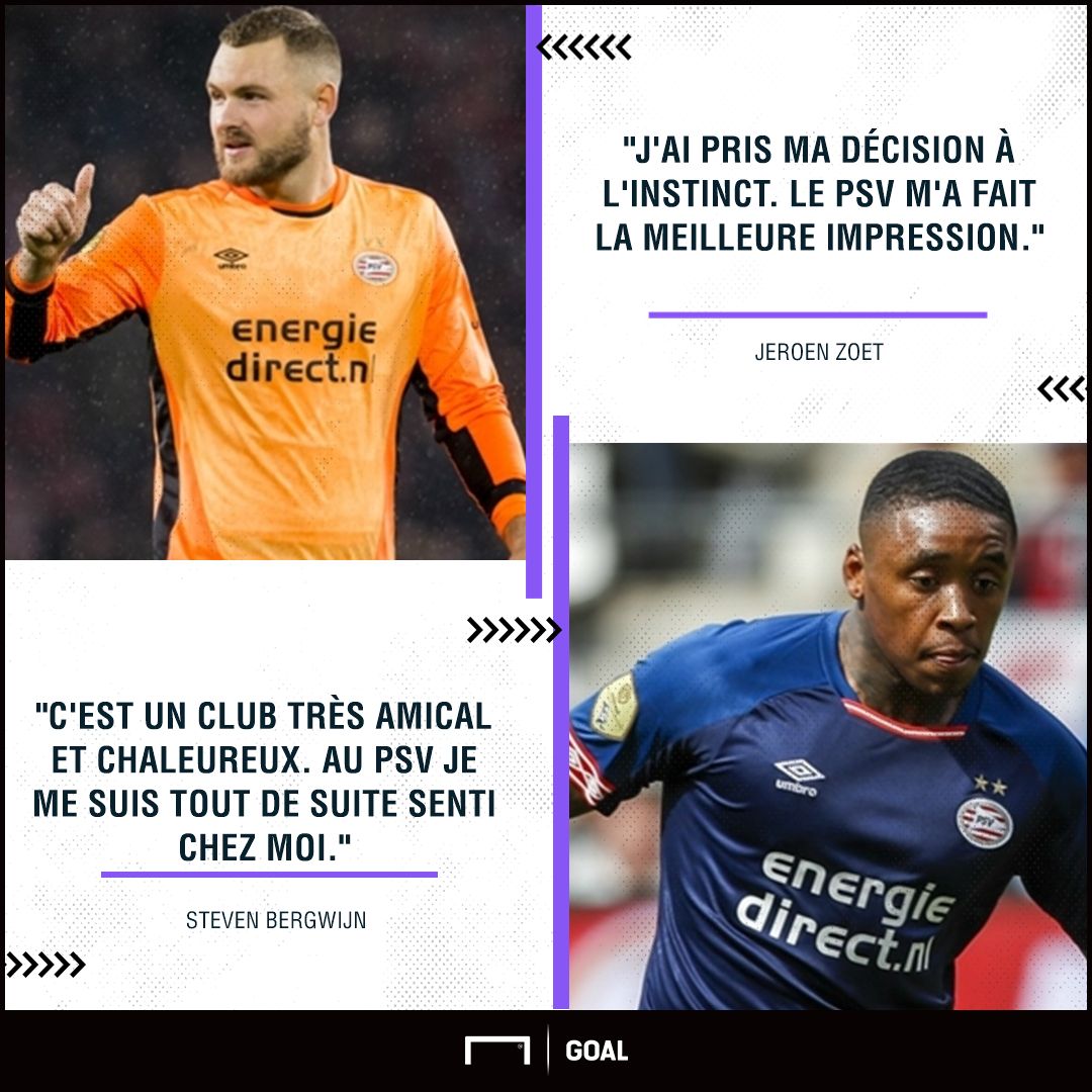 PSV Eindhoven : Déclaration Jeroen Zoet et Steven Bergwijn