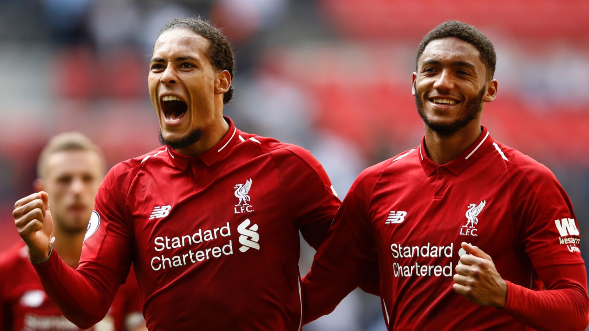 Virgil Van Dijk Joe Gomez Liverpool 2018-19