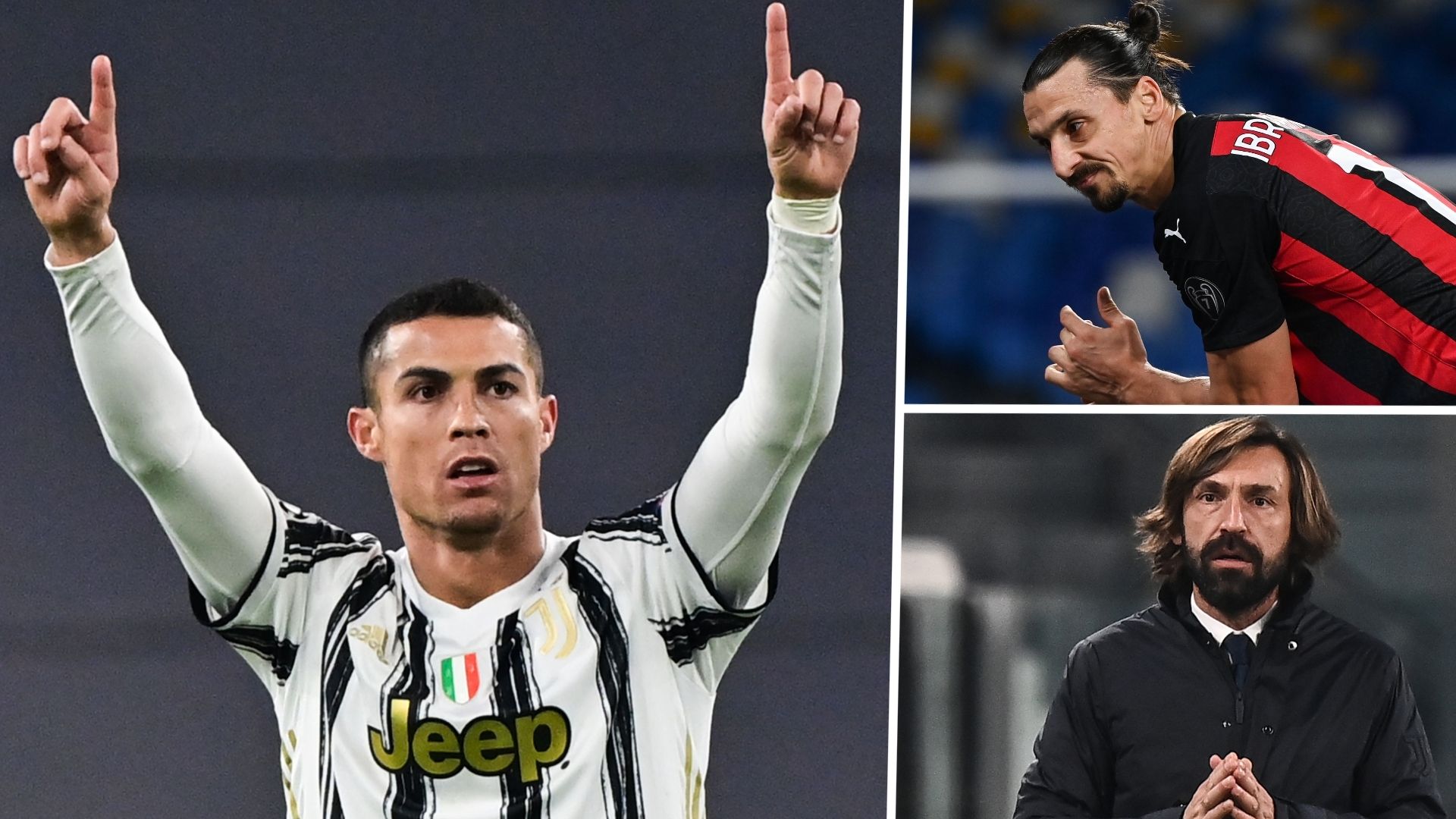 Cristiano Ronaldo Zlatan Ibrahimovic Andrea Pirlo Juventus AC Milan GFX