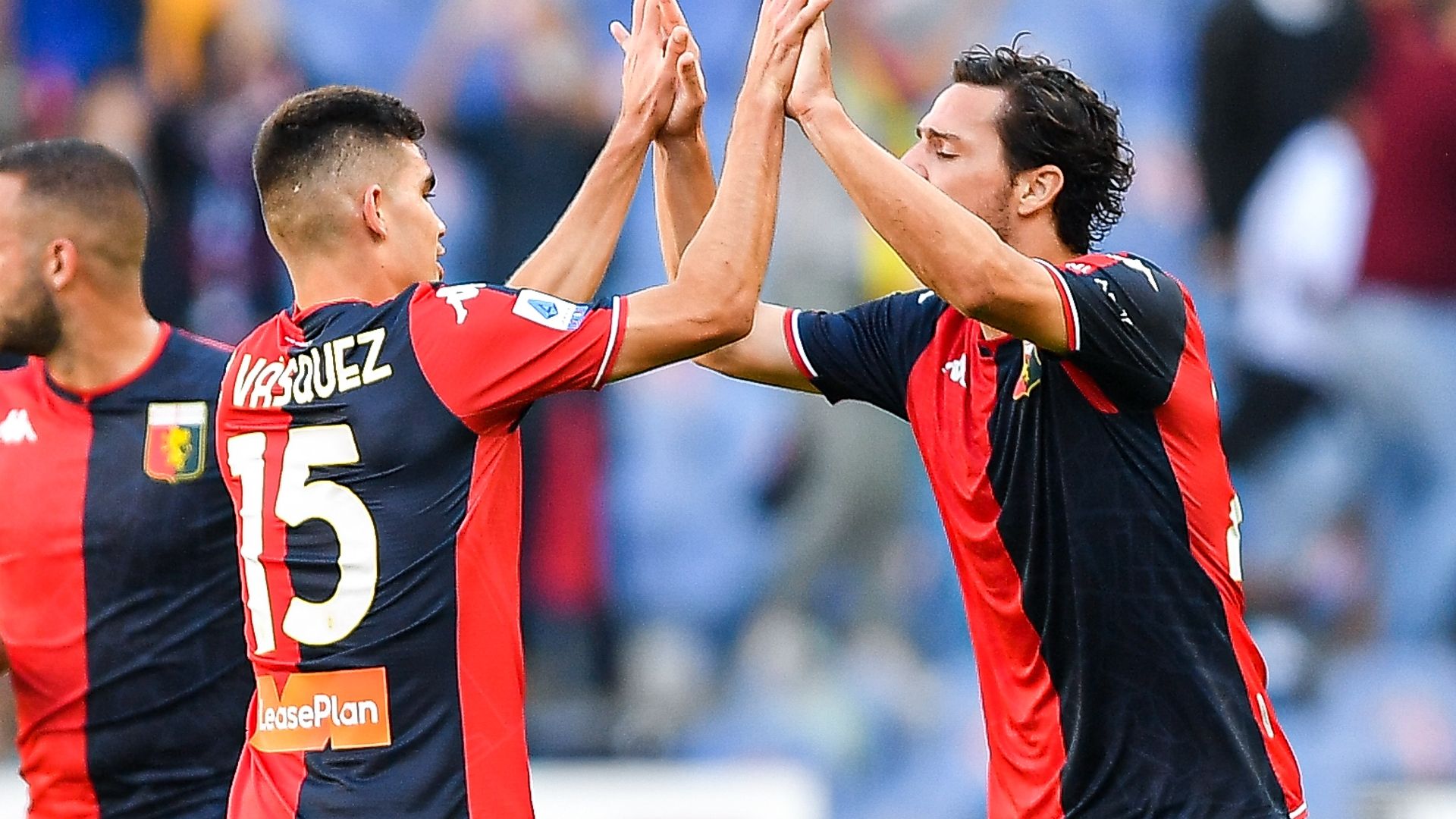 Genoa celebrating Serie A