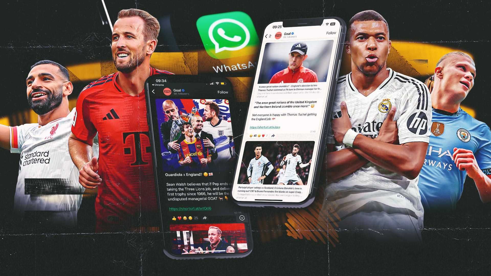 GOAL EN WhatsApp promo image