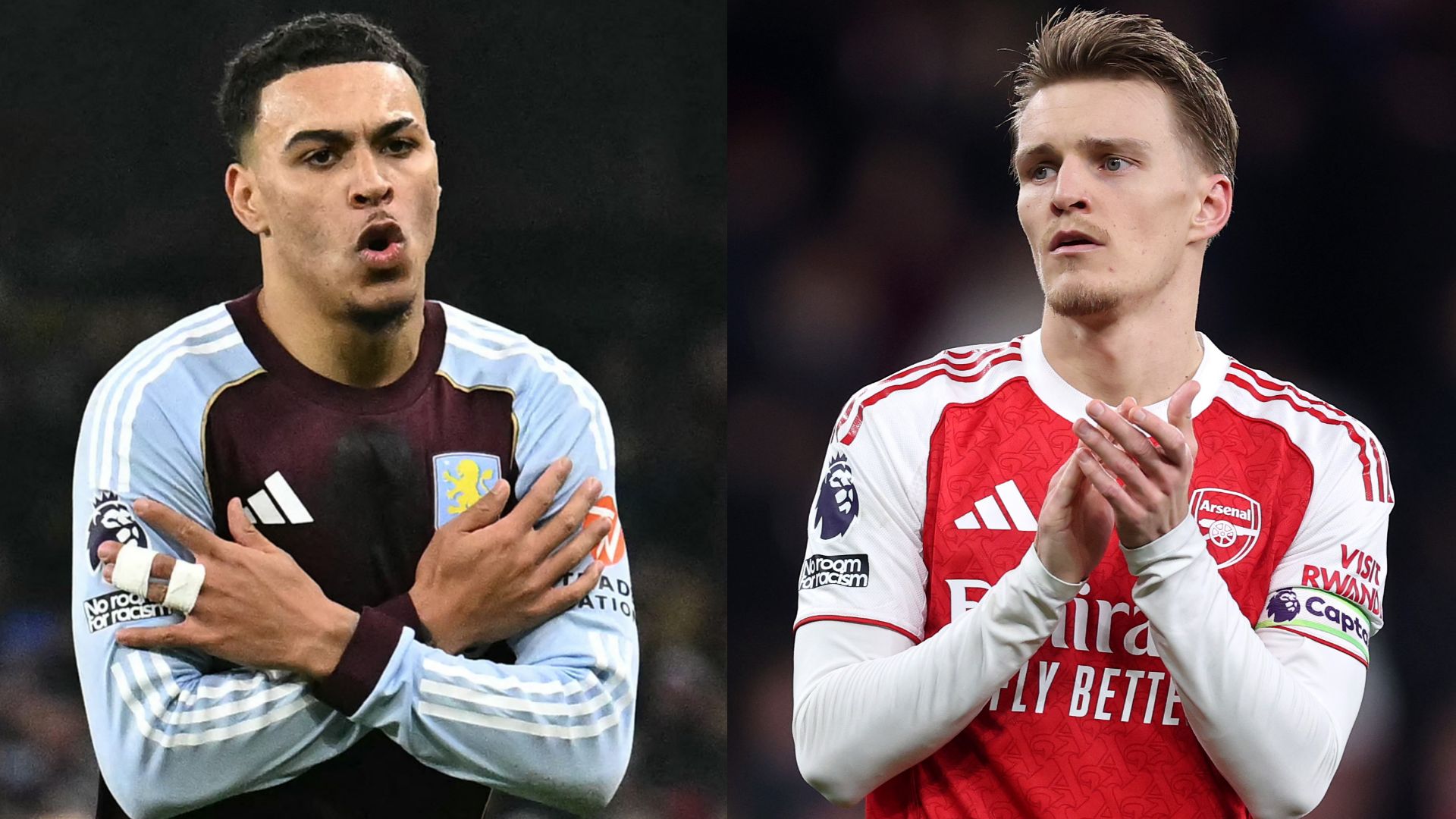 Morgan Rogers Martin Odegaard Aston Villa Arsenal 2025-26