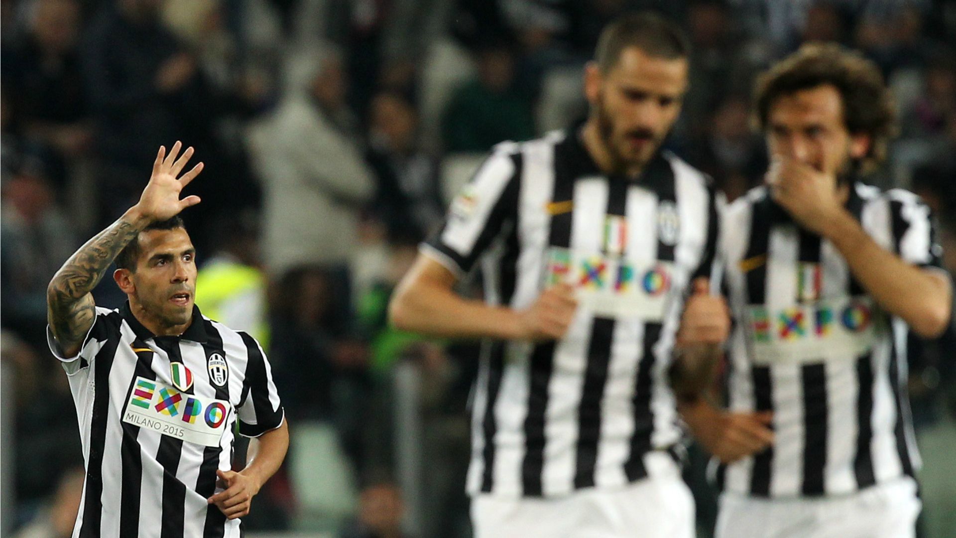 Juventus celebrating Juventus Lazio Serie A 18042015