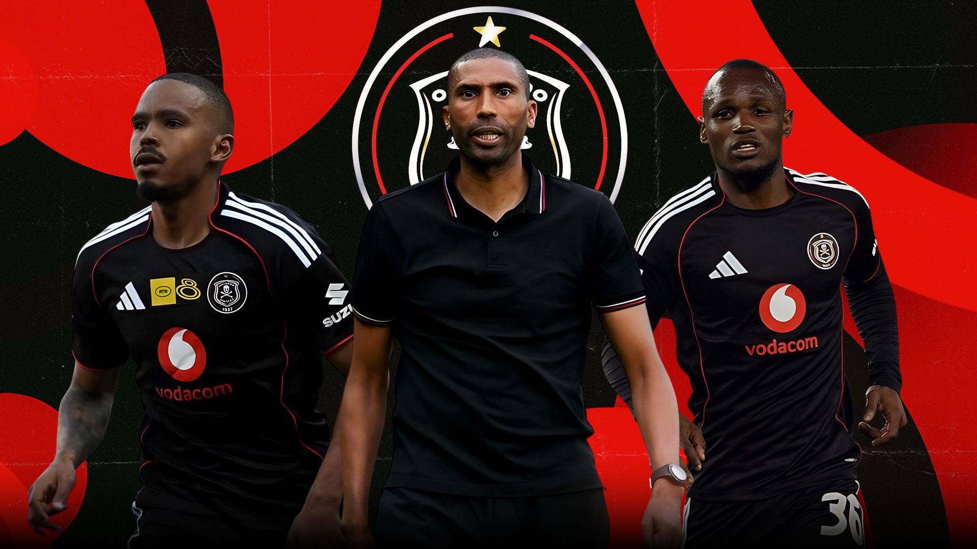 Abdeslam Ouaddou, Kamogelo Sebelebele & Oswin Appollis of Orlando Pirates 16-9